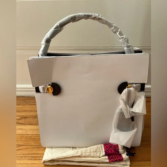 NWT Tory Burch Lee Radziwill Embossed Double Bag - Picture 4 of 5